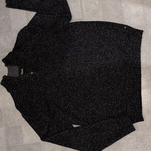 Men's Chaps Black-Speckled White 1/4 Zip Sweater Knitted Long-Sleeve